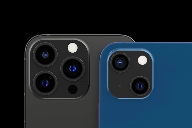 Sự khác biệt giữa iPhone 12 Pro và iPhone 13 Mini với camera sau chéo.