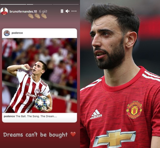 Bruno Fernandes chia sẻ bài đăng trên Instagram