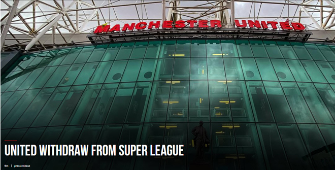 MU xác nhận rời kế hoạch Super League