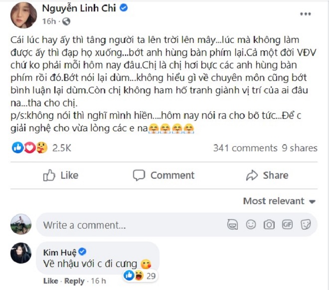 Bài đăng gây chú ý của Linh Chi