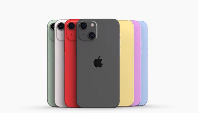 Các tùy chọn màu dự kiến của iPhone 13.