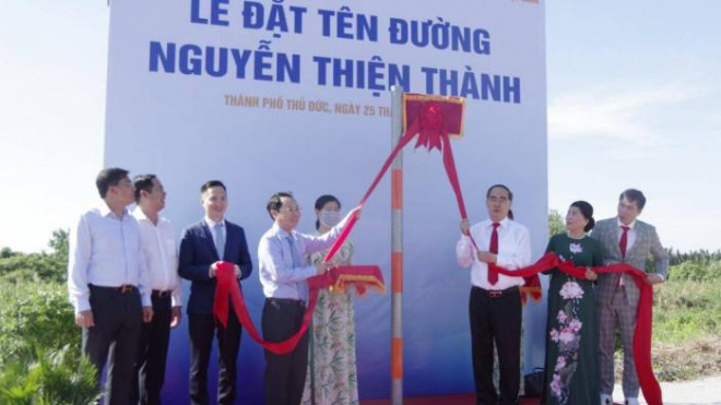 Tên của Thầy thuốc nhân dân Nguyễn Thiện Thành được đặt ở con đường tại khu dân cư thuộc khu đô thị mới Thủ Thiêm