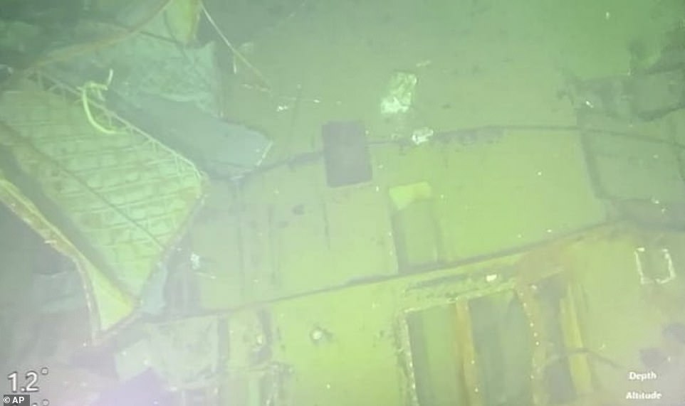 Hình ảnh xác tàu ngầm Indonesia chìm ở độ sâu 850 mét.
