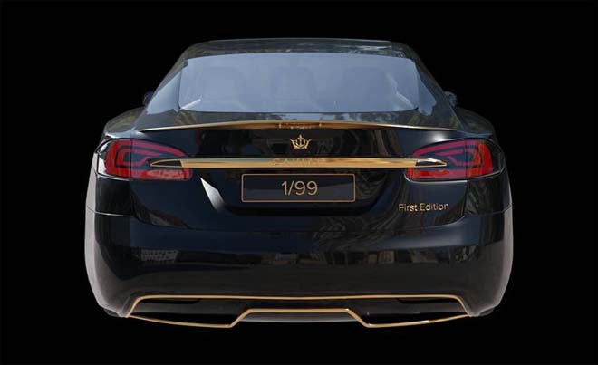 Tesla Model S &#34;dát vàng 24K&#34; đắt ngang ngửa siêu xe - 4