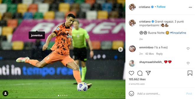 Chia sẻ của Ronaldo ngay sau trận đấu