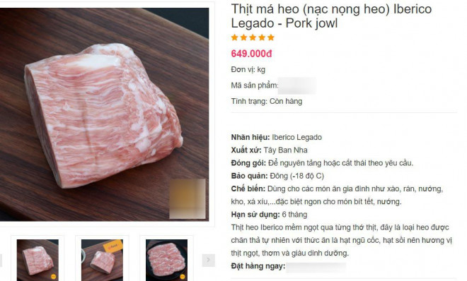 Nạc nọng lợn nhập khẩu có giá lên tới 650.000 đồng/kg.