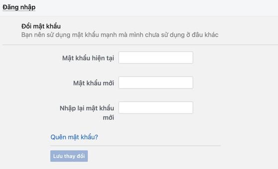 Đổi mật khẩu Facebook khi nghi ngờ tài khoản đã bị xâm nhập. Ảnh: TIỂU MINH