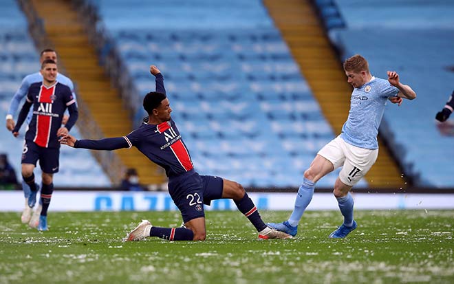 PSG phải dâng lên nhưng không sao gây được áp lực trước khả năng giữ bóng quá tốt của Man City