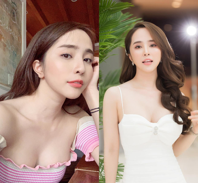 Ngoài đời, Quỳnh Nga cũng ưa chuộng phong cách sexy, nữ tính. Cô nàng thường lựa chọn đầm hai dây, cúp ngực hay buông lơi hờ hững.
