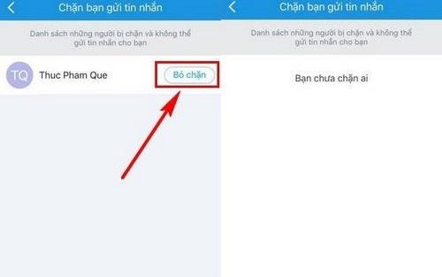 Bấm bỏ chặn. Ảnh: Internet.