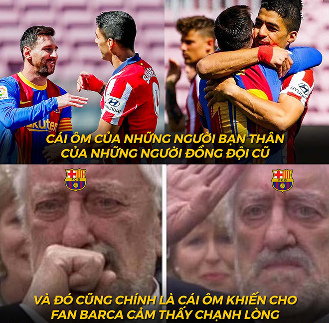 Cái ôm khiến cho fan Barca thấy chạnh lòng.