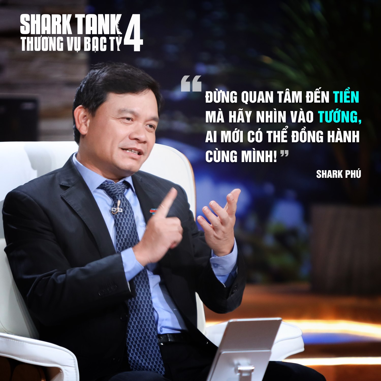 Fanpage của Shark Tank chia sẻ câu nói của Shark Phú