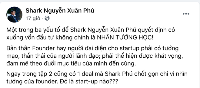 Shark Phú đưa ra một trong những lý do để đầu tư