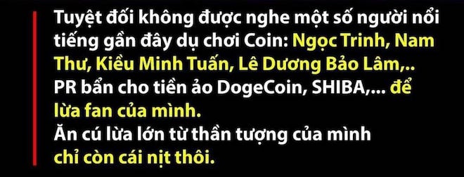 Ngọc Trinh và loạt celeb đăng "tút" quảng cáo tiền ảo rồi vội xóa - 3