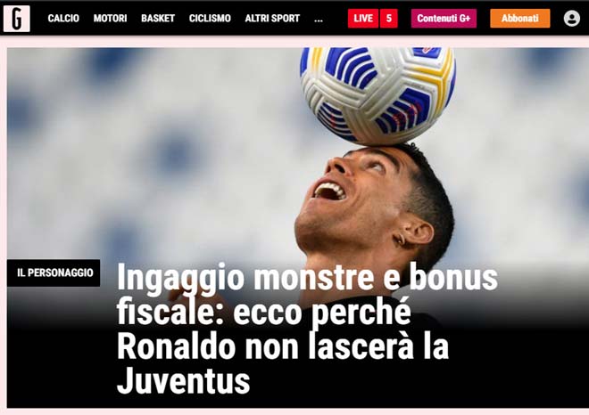 Báo chí Italia không tin Ronaldo rời Juventus hè này