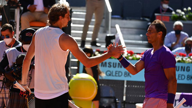 Zverev từng loại Nadal ở tứ kết Madrid Masters tuần trước trên con đường vô địch giải này