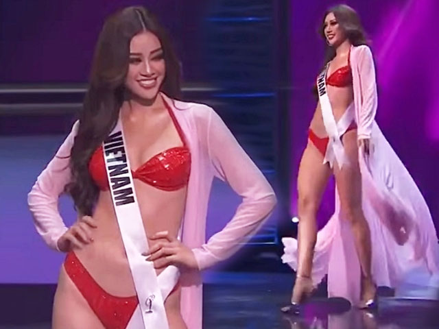 Khánh Vân diện bikini khoe hình thể tại bán kết Miss Universe