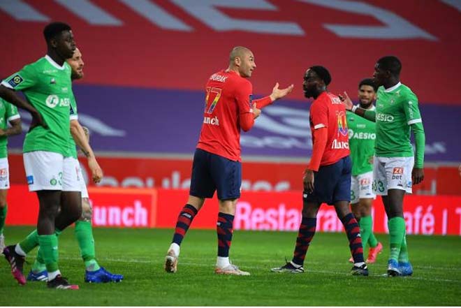 Lille tự làm khó mình khi để Saint Etienne cầm chân trên sân nhà Stade Pierre-Mauroy