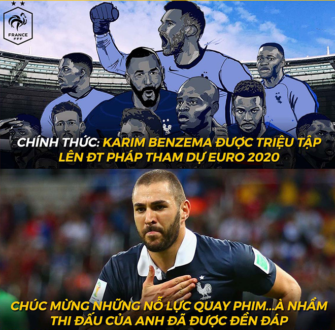 Sau 5 năm, Benzema đã được quay trở lại đội tuyển Pháp.