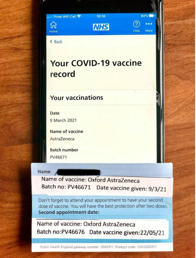 Chứng nhận tiêm&nbsp;vắc xin COVID-19 tại Anh