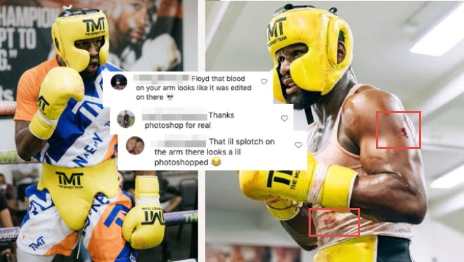 Đăng ảnh tập luyện, Mayweather bị fan bóc mẽ đã can thiệp qua Photoshop