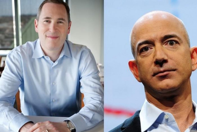 Ông Andy Jassy và ông Jeff Bezos. Ảnh: Arise News