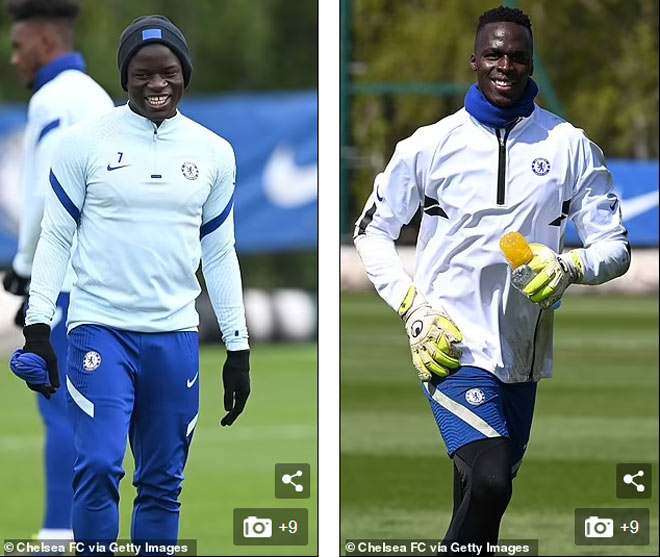 Kante và Mendy trở lại tập luyện trên sân tập của Chelsea hôm thứ Tư (26/5) sau chấn thương&nbsp;