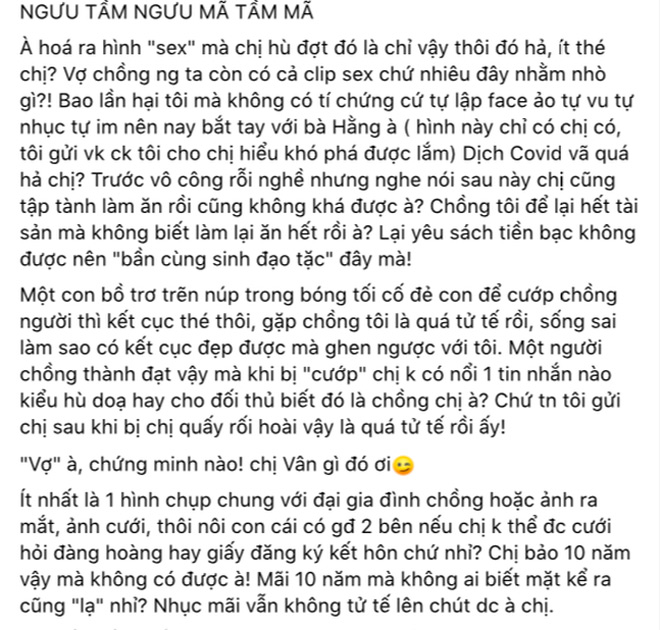 Vy Oanh đăng đàn, bức xúc trước thông tin lộ ảnh nóng làm "tiểu tam" giật chồng