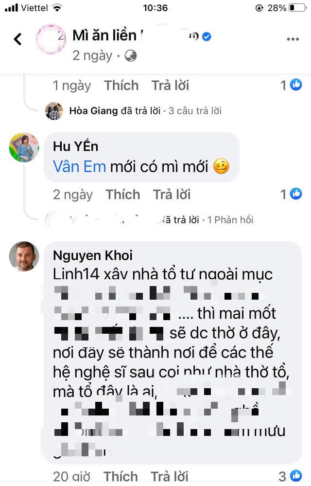 Antifan chất vấn trong fanpage của nhãn hàng có Hoài Linh