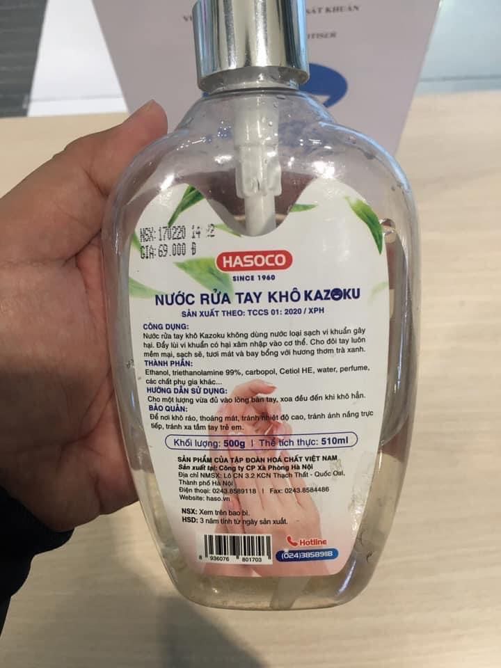 Theo Cảng vụ Hàng không miền Bắc, dung dịch nước rửa tay sát khuẩn dạng gel hiệu Kazoku tại tầng 2 nhà ga T1 không phải là nước lã.Kazoku