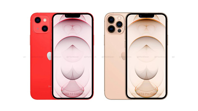 Ảnh concept iPhone 13 và iPhone 13 Pro.