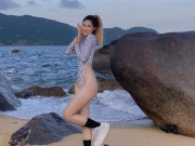 Thời trang - Hot girl Đà Nẵng làm người mẫu dù cao 1m6 nhờ tỷ lệ cơ thể đẹp