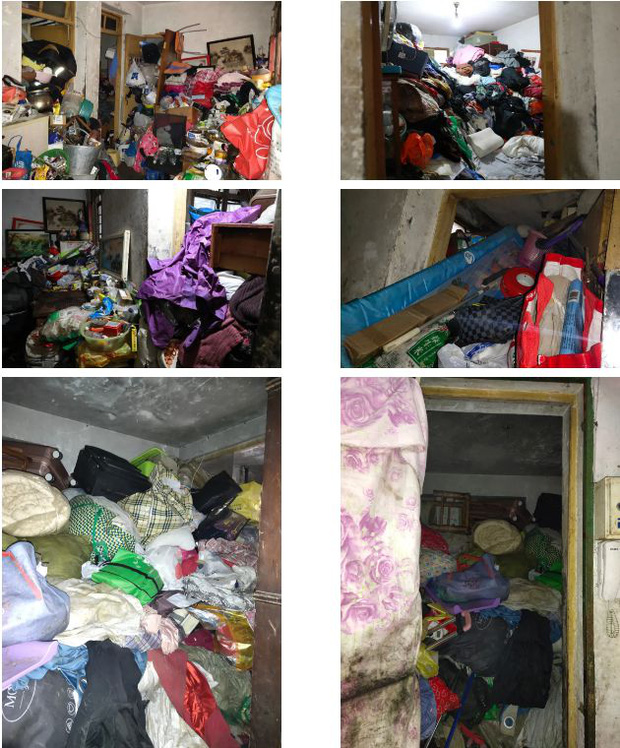 Bà Đổng đã chất đầy hai căn hộ của mình thành núi rác khổng lồ, chất đầy rác thải, phế liệu bên trong.