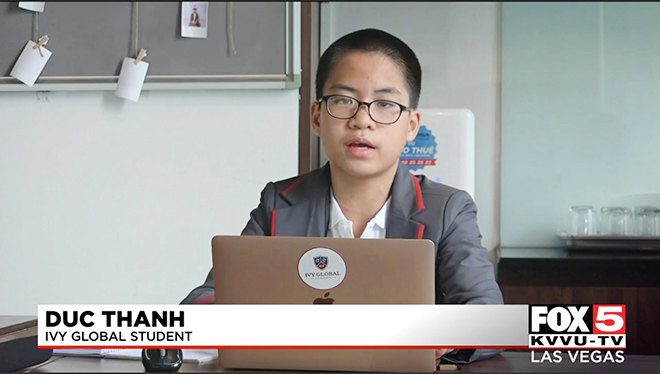 Bạn Vũ Đức Thành - Học sinh Ivy Global School (Việt Nam) tham gia trao đổi qua thư với học sinh trường Delta Academy (Mỹ)