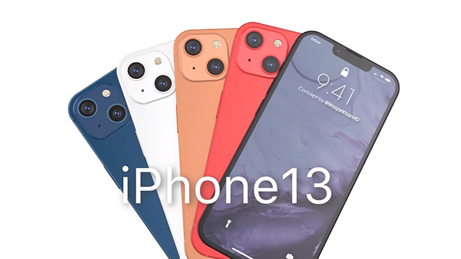 Các tùy chọn màu dự kiến của iPhone 13.