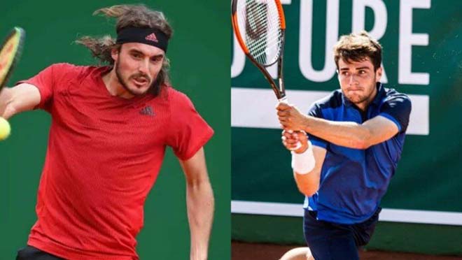 Tsitsipas (trái) thể hiện đẳng cấp trước Martinez