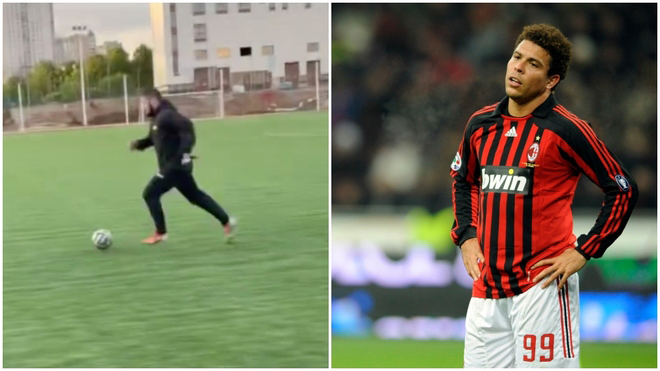 Ronaldo "béo" (phải) dùng 8 biểu tượng "mặt cười" khích lệ pha làm bàn của Khabib (trái)