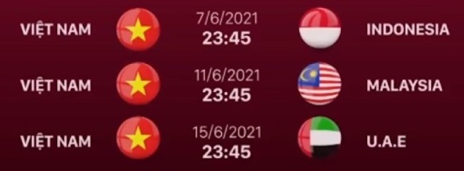 Lịch thi đấu của đội tuyển Việt Nam tại bảng G vòng loại thứ 2 của&nbsp;World Cup 2022. (Ảnh: Đỗ Anh)
