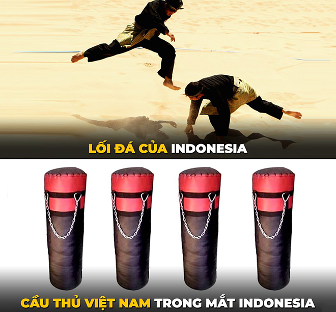 Các cầu thủ Indonesia ra sân thì đấu cùng ĐT Việt Nam&nbsp;là các "võ sĩ".