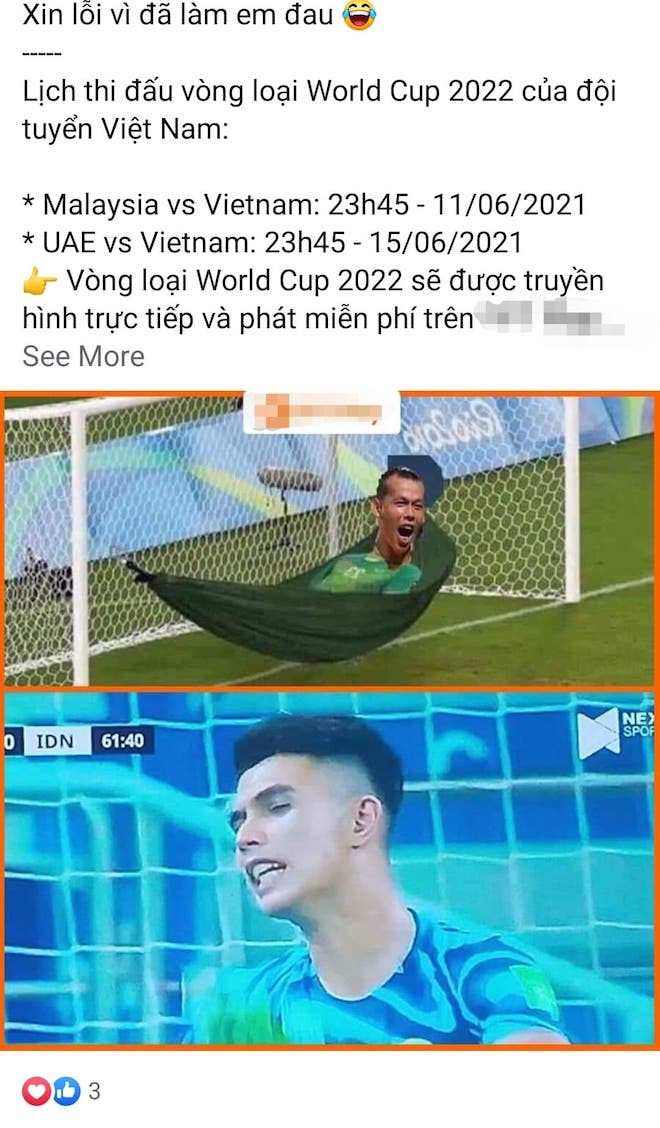 Trong trận gặp đội tuyển Indonesia, thủ thành của đội tuyển Việt Nam dường như không phải hoạt động quá nhiều khiến dân mạng phải chế ảnh thủ môn mắc võng đu đưa.