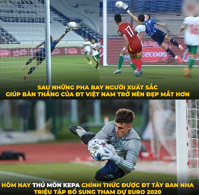 Kepa "pha ke" làm nền cho ĐT Việt Nam, còn Kepa "hàng real" được triệu tập tham dự Euro.