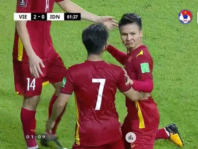 Quang Hải ghi bàn thắng đẹp mắt vào lưới Indonesia