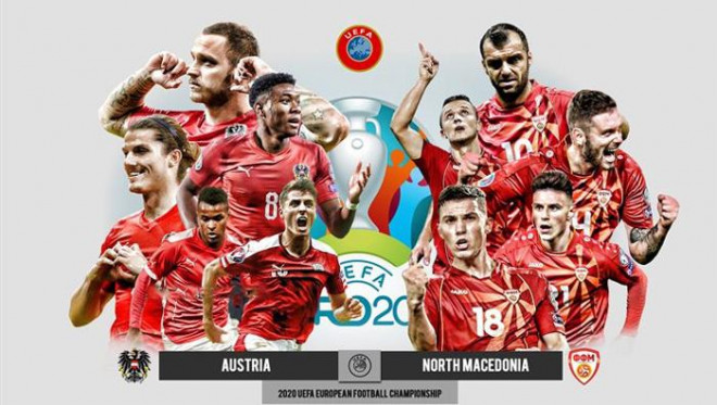 Áo và Bắc Macedonia chạm trán ở bảng C EURO 2020