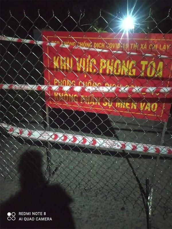 Khu vực phong tỏa tại xã Mỹ Hạnh Đông, TX. Cai Lậy.