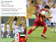 Bóng đá - Tuyển Việt Nam thi đấu kiên cường với UAE khiến fanpage AFC bị hớ