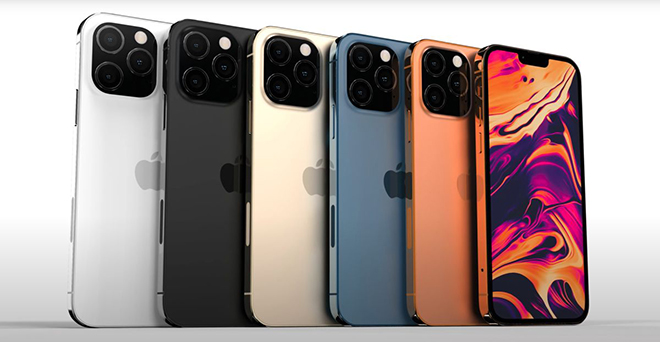 Các tùy chọn màu dự kiến trên iPhone 13 Pro.