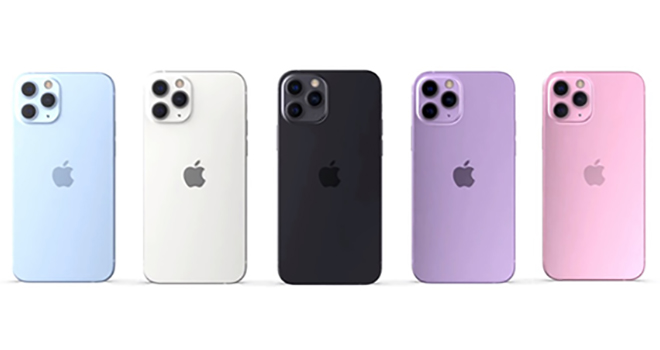 Các tùy chọn màu dự kiến trên dòng iPhone 13.