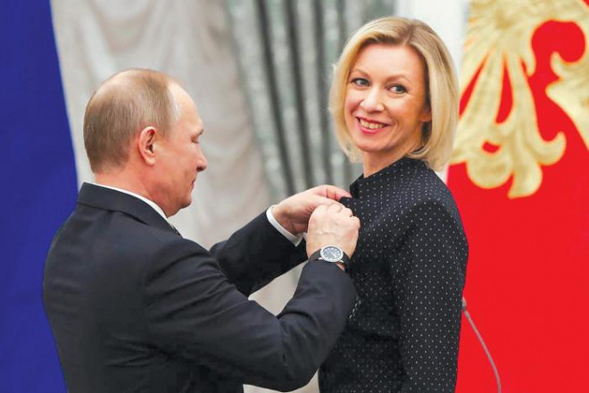 Bà Maria Zakharova được Tổng thống Nga Vladimir Putin trao Huân chương Hữu nghị