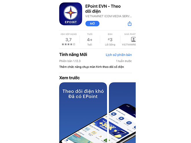 Ứng dụng EPoint nhận được hàng trăm nghìn lượt tải trên App Store.