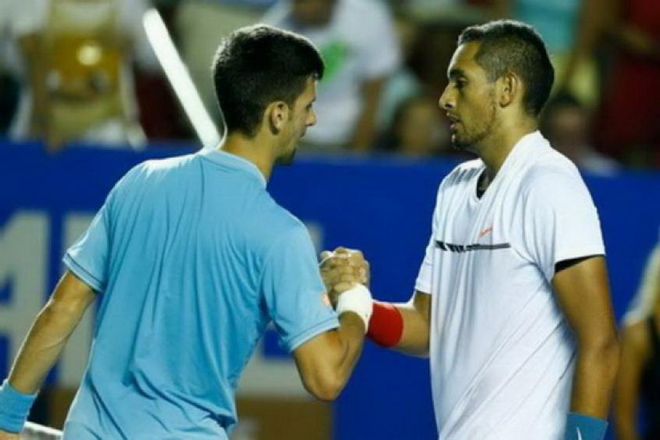 Kyrgios (phải) là "khắc tinh" của Djokovic